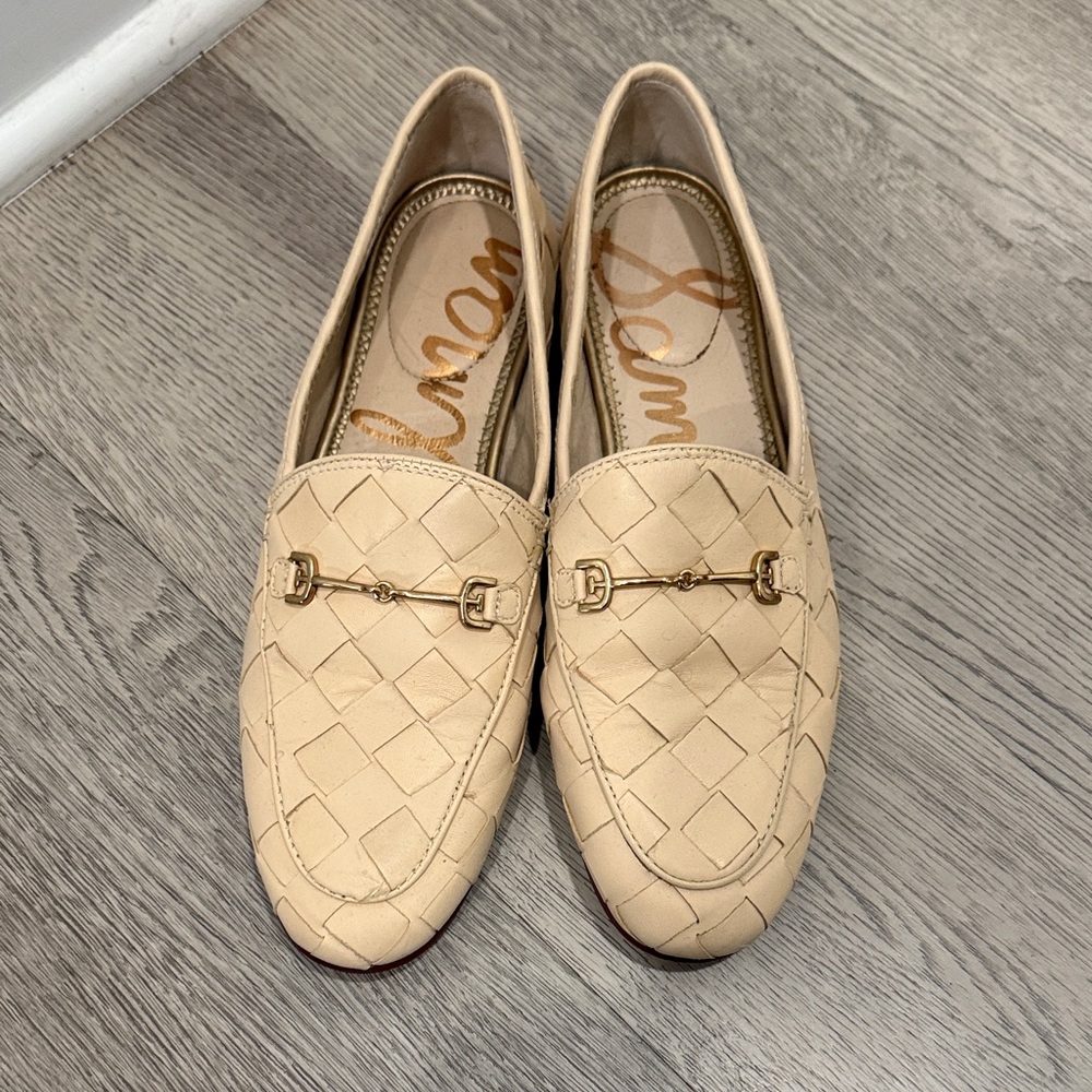 Sam Edelman Woven Beige Loafers